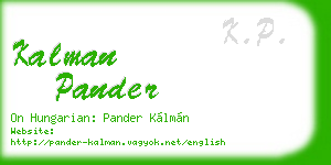 kalman pander business card